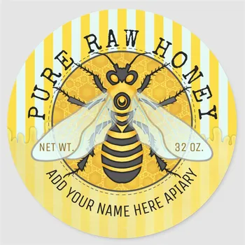 Personlig Gave Stickers Honning Krukke Etiketter | Honningbiers Honeycomb Bee Bigården